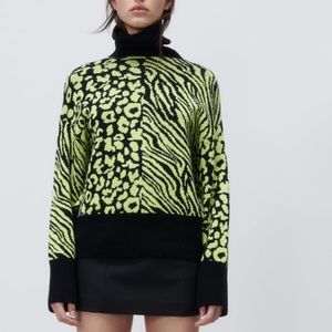 Zara printed knit sweater